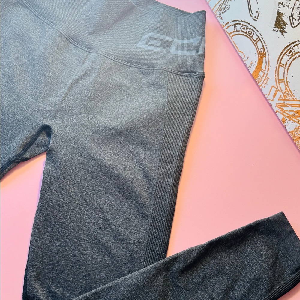 ECHT Charcoal Gray High-Rise Seam-Detail Leggings